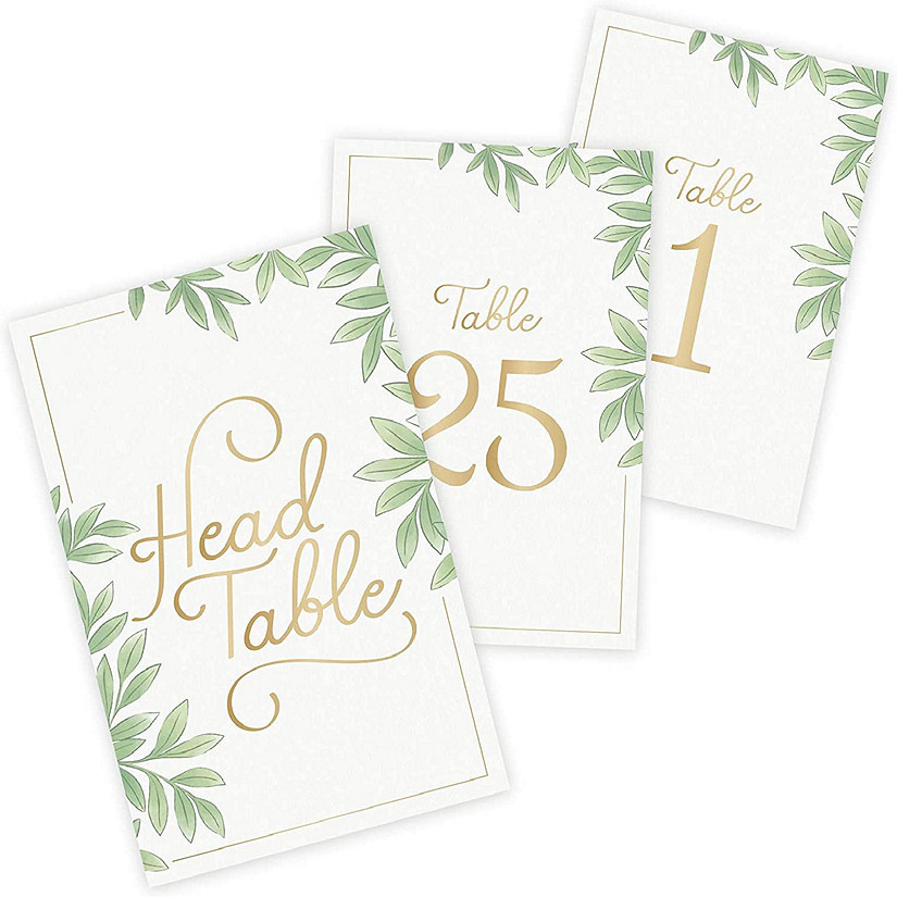 Rileys & Co Large Wedding Table Number Cards 1-25 and Head Table Sign, 26 Pcs, 4x6-In Image