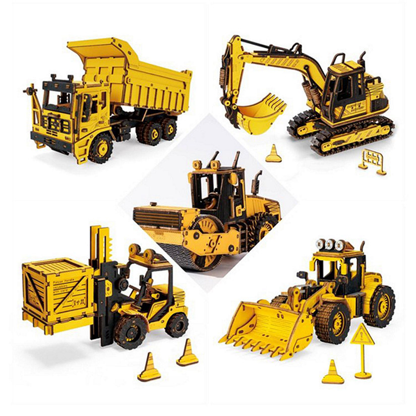 Robotime 3D Wooden Puzzle - Construction Toys - Engineering Vehicle Model - All 5 Series Image