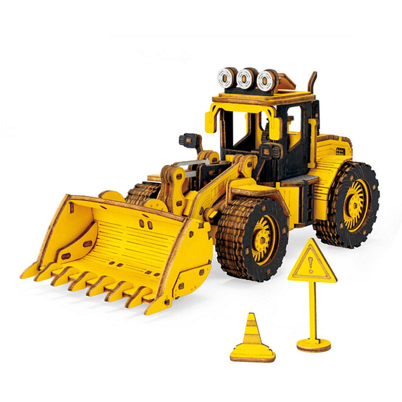 Robotime 3D Wooden Puzzle - Construction Toys - Engineering Vehicle Model - Bulldozer Image