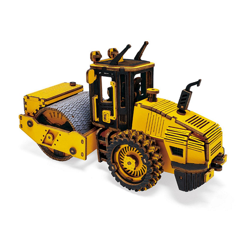 Robotime 3D Wooden Puzzle - Construction Toys - Engineering Vehicle Model - Road Roller Image