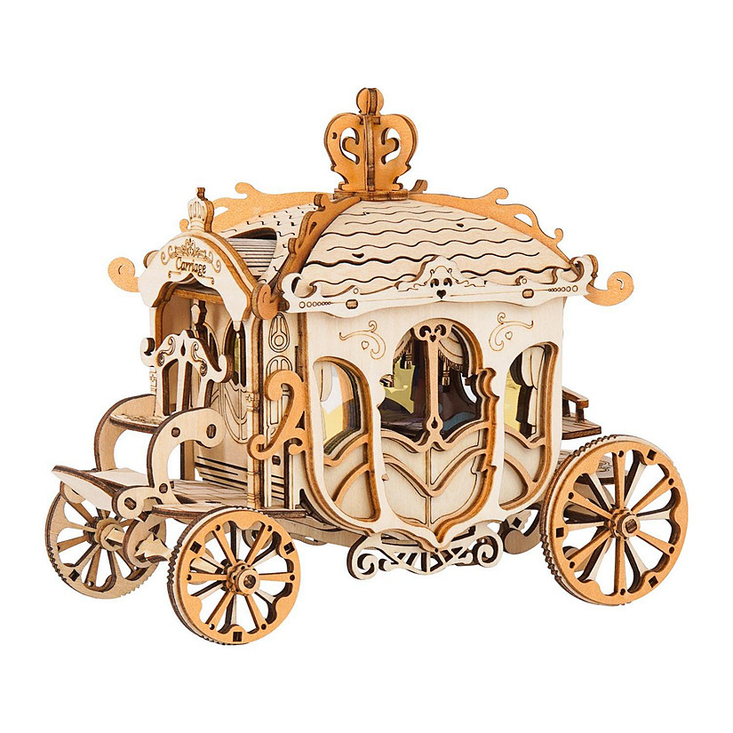 Robotime DIY 3D Transportation Wooden Model - Carriage Building Kits - Toy Gift for Children Image