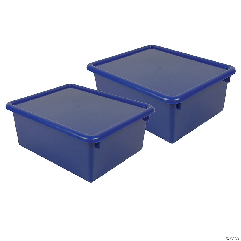 Romanoff Stowaway 5" Letter Box with Lid, Blue, Pack of 2 Image