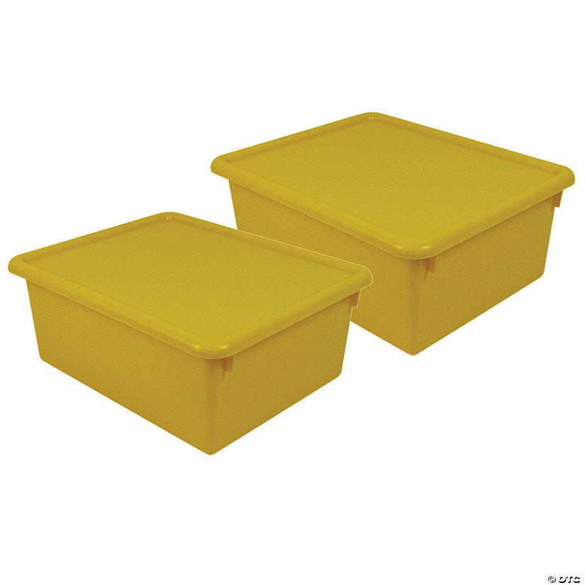 Romanoff Stowaway 5" Letter Box with Lid, Yellow, Pack of 2 Image