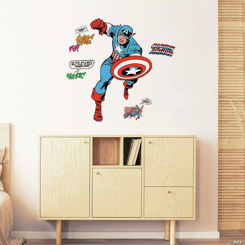 RoomMates Marvel Classic Captain America Comic Peel And Stick Giant Wall Decal Image