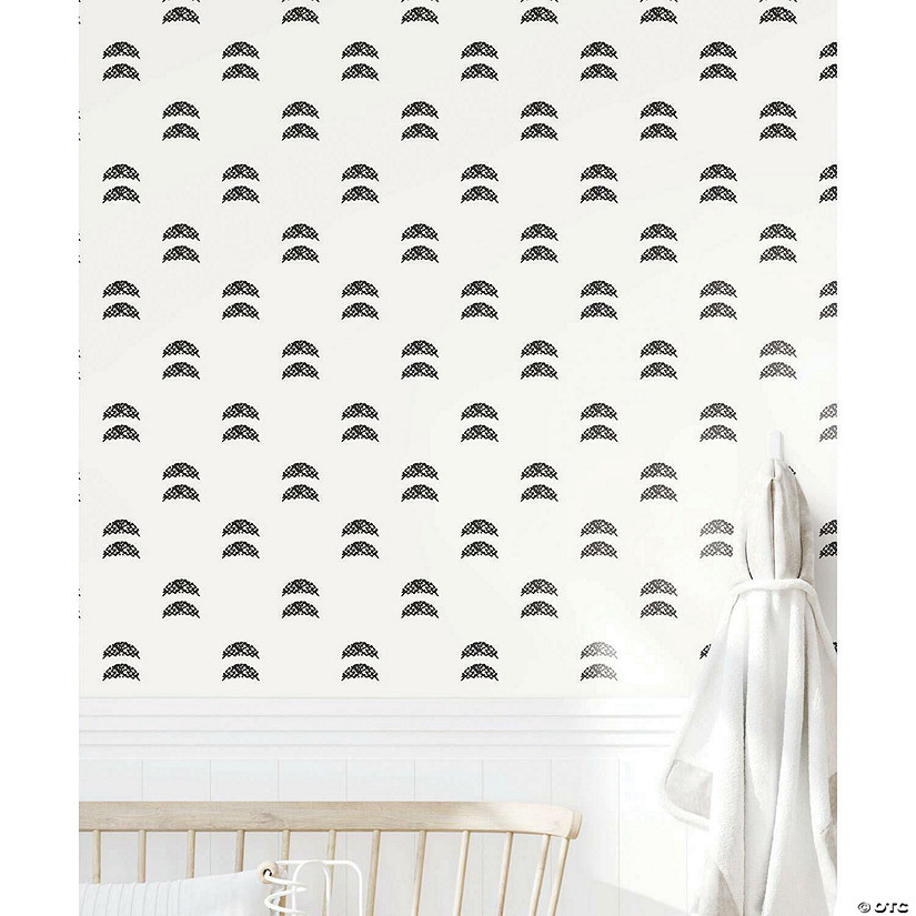 RoomMates Rose Lindo Half-Moon Peel & Stick Wallpaper Black Image