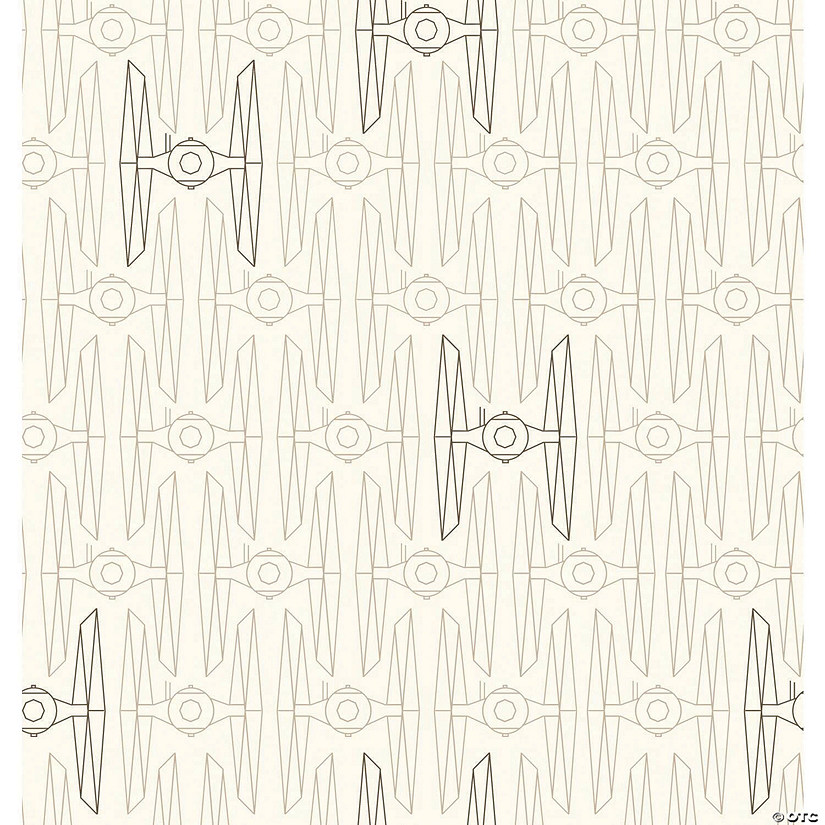 Roommates Star Wars Tie Fighter Peel & Stick Wallpaper - Taupe/Grey Image