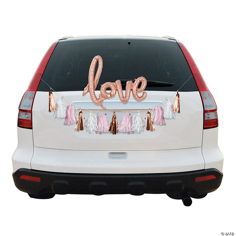 Rose Gold Love Wedding Car Parade Decorating Kit Image