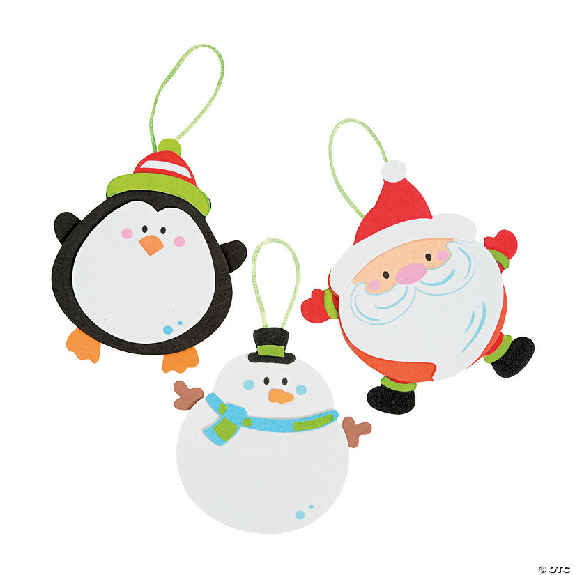 Round Christmas Character Ornament Craft Kit - Makes 12 Image
