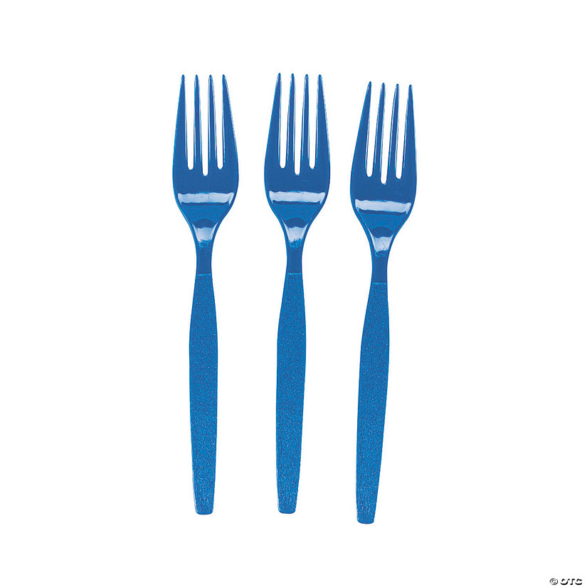 Royal Blue Plastic Forks