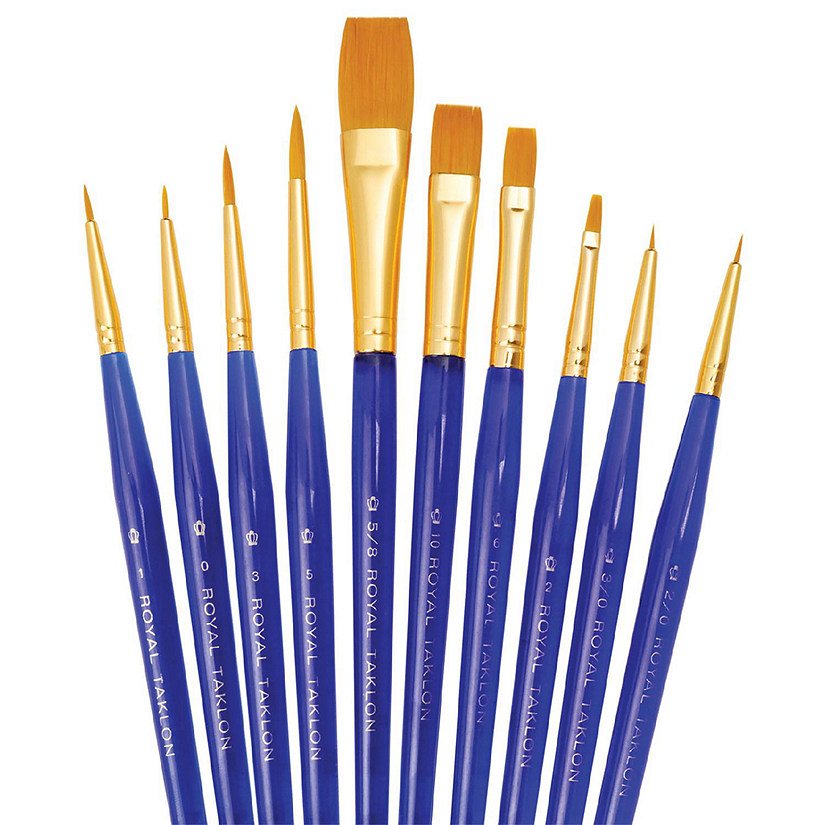 Royal Brush Super Value Brush Set, Golden Taklon, Ultra-Short Handle Image