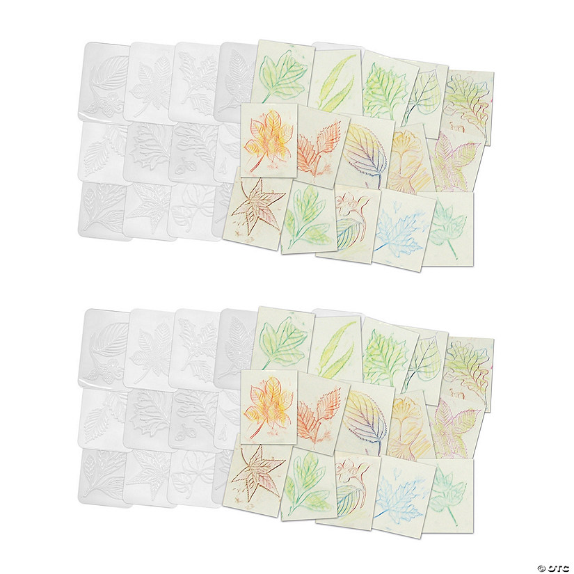 Roylco Leaf Rubbing Plates, 16 Per Pack, 2 Packs Image