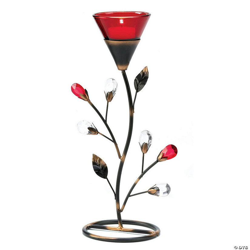 Ruby Blossom Tealight Holder 6X4X11.25" Image