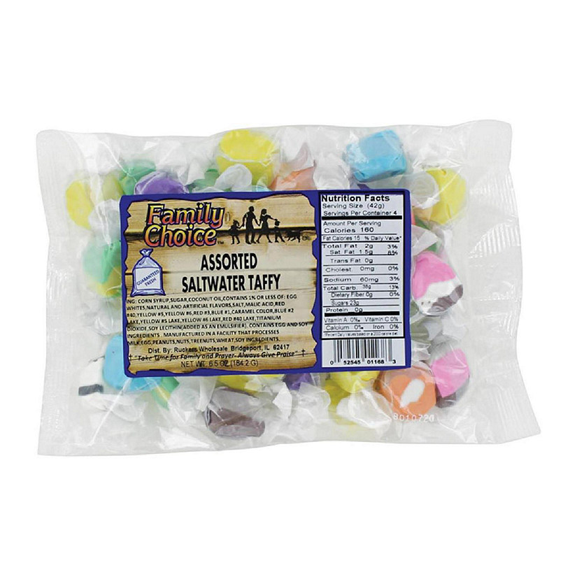 Ruckers 9235359 7 oz Taffy Assorted Fruits Flavor Saltwater Candy Image