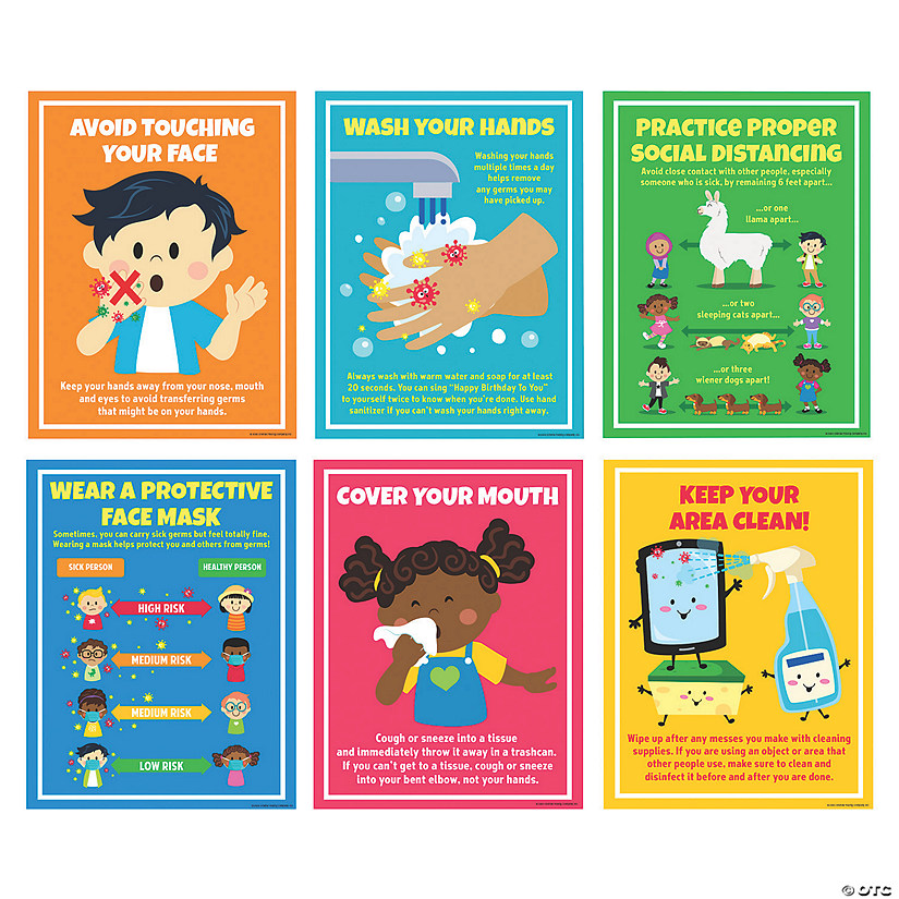 Safety Guidelines Poster Set for Kids - 6 Pc. Image