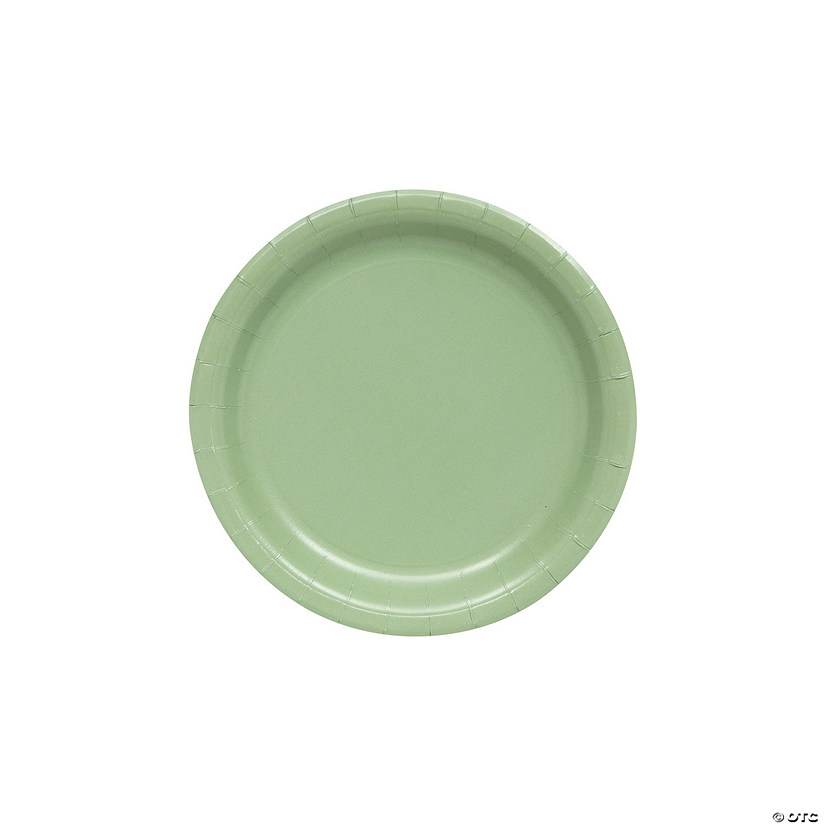 Sage Green Paper Dessert Plates - 24 Ct. Image