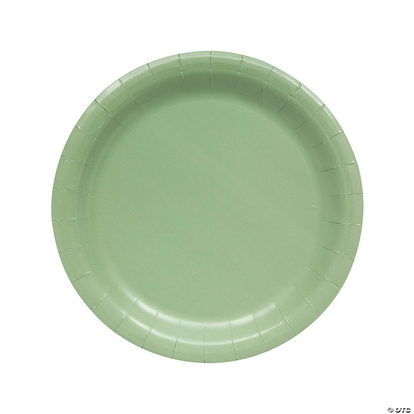 Sage Green Paper Dinner Plates - 24 Ct. Image