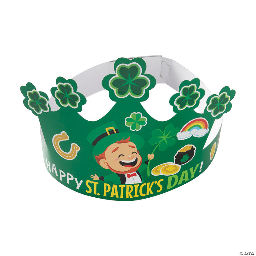 Saint Patrick&#8217;s Day Crown Sticker Scenes - 12 Pc. Image