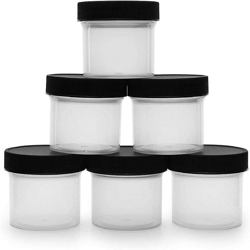 Salad Dressing Condiment Containers (6-Pack); 2-Ounce To-Go Plastic Mini Food Storage Jars for Lunch Boxes; Carry Up to 4 Tablespoons Image