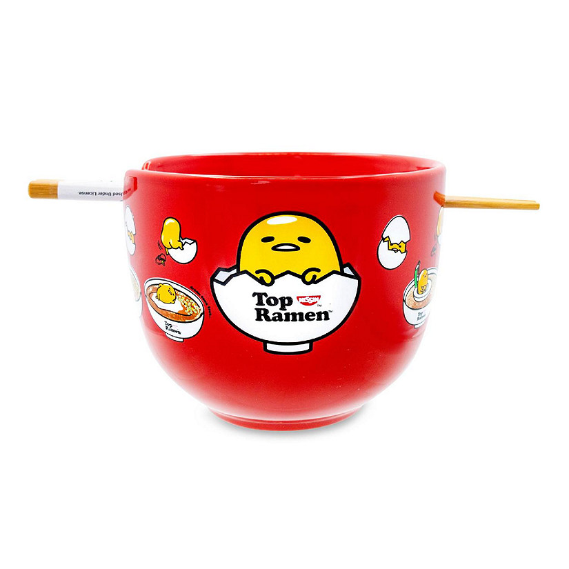 Sanrio Gudetama x Nissin Top Ramen 20-Ounce Noodle Bowl and Chopstick Set Image