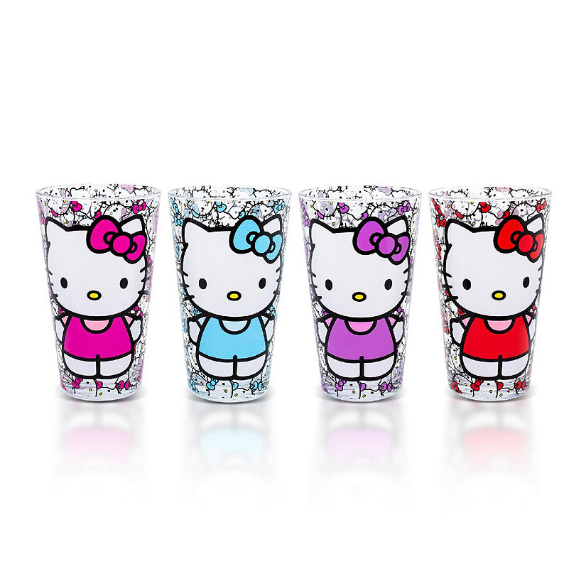 Sanrio Hello Kitty Colorful Outfits 16-Ounce Pint Glasses  Set of 4 Image