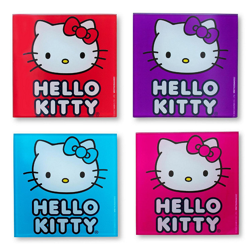 Sanrio Hello Kitty Colors Glass Coasters  Set of 4 Image