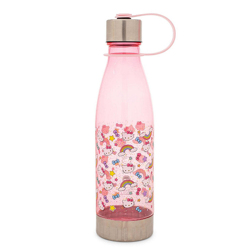 Sanrio Hello Kitty Pastel Star Toss Print Water Bottle With Lid  Holds 20 Ounce Image
