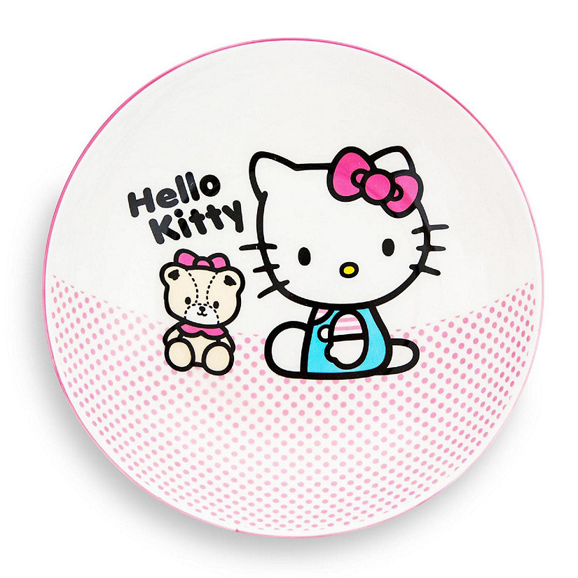 Sanrio Hello Kitty Pink Dots 9-Inch Ceramic Coupe Dinner Bowl Image