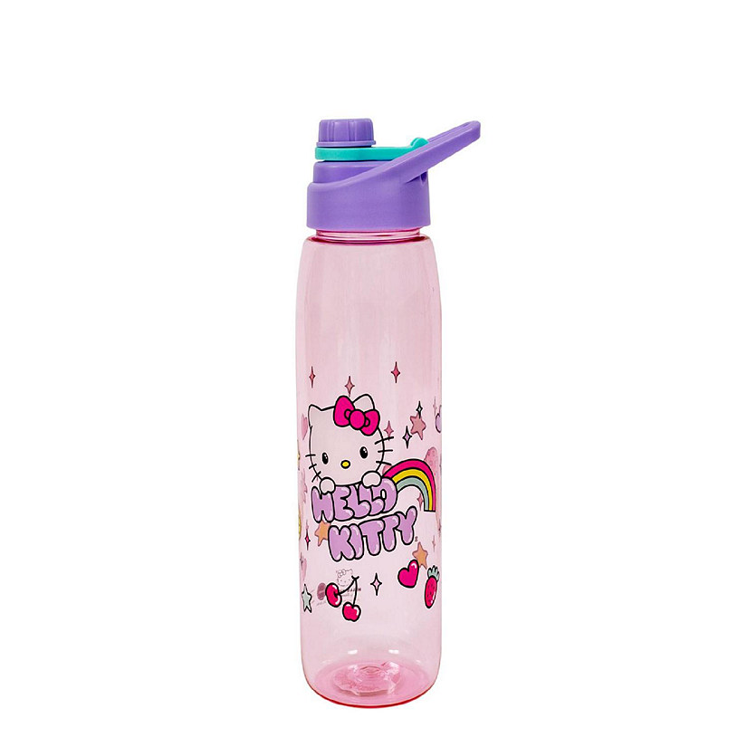 Sanrio Hello Kitty Rainbow Treats and Stars Water Bottle with Lid  28 Ounces Image