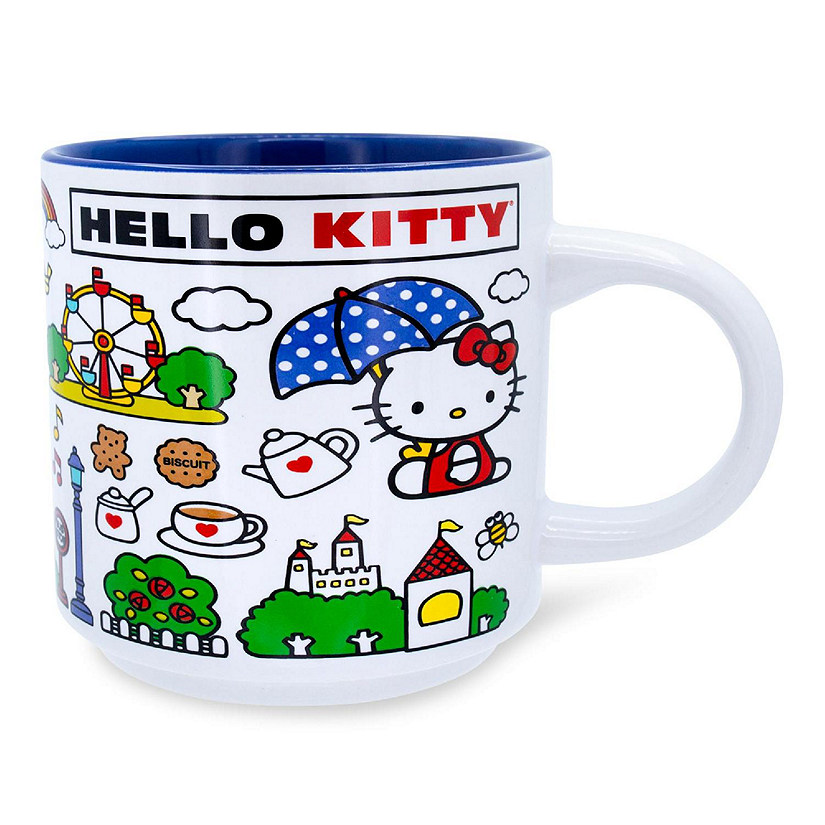 Sanrio Hello Kitty Red Map Ceramic Mug  Holds 13 Ounces Image
