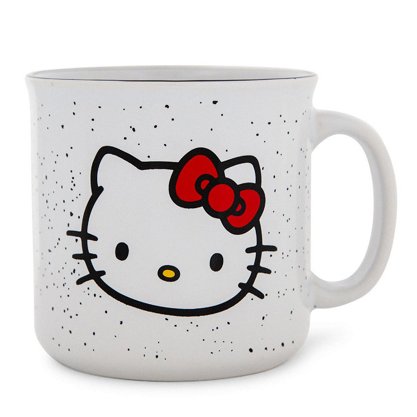 Sanrio Hello Kitty Speckled Ceramic Camper Mug  Holds 20 Ounces Image