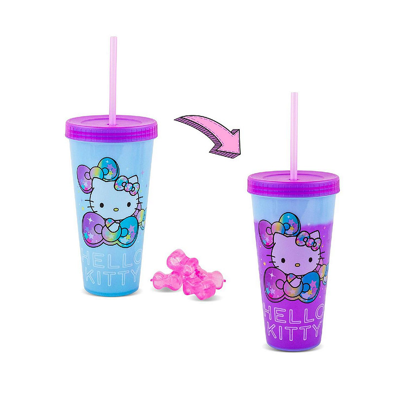 Sanrio Hello Kitty Starshine Color-Changing Plastic Tumbler  Holds 24 Ounces Image