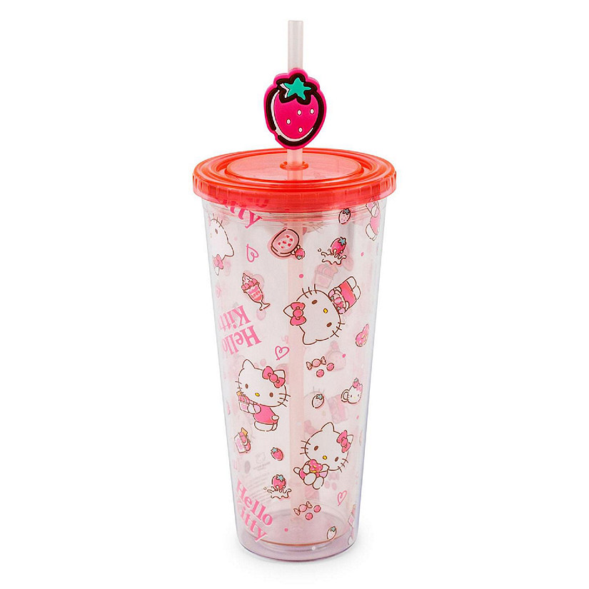 Sanrio Hello Kitty Strawberry Sweets Carnival Cup With Lid  Holds 24 Ounces Image