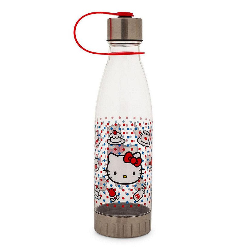 Sanrio Hello Kitty Sweet Icons And Dots Water Bottle With Lid  Holds 20 Ounces Image