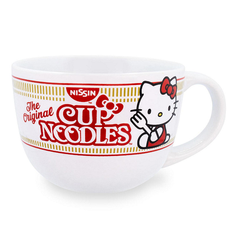 Sanrio Hello Kitty x Nissin Cup Noodles Ceramic Soup Mug  Holds 24 Ounces Image