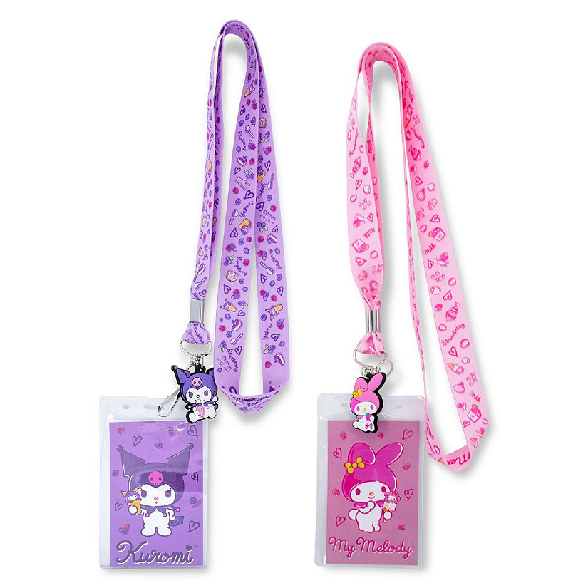 Sanrio My Melody And Kuromi Lanyards With ID Badge Holders and Charms  Set of 2 Image