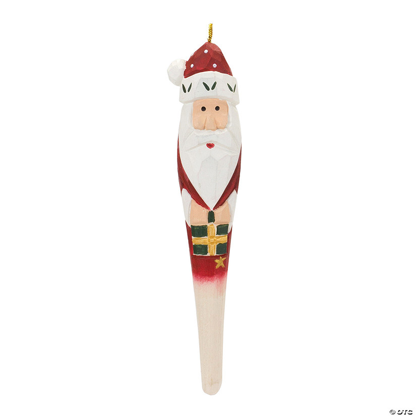Santa Drop Ornament (Set Of 12) 7.25"H Wood Image