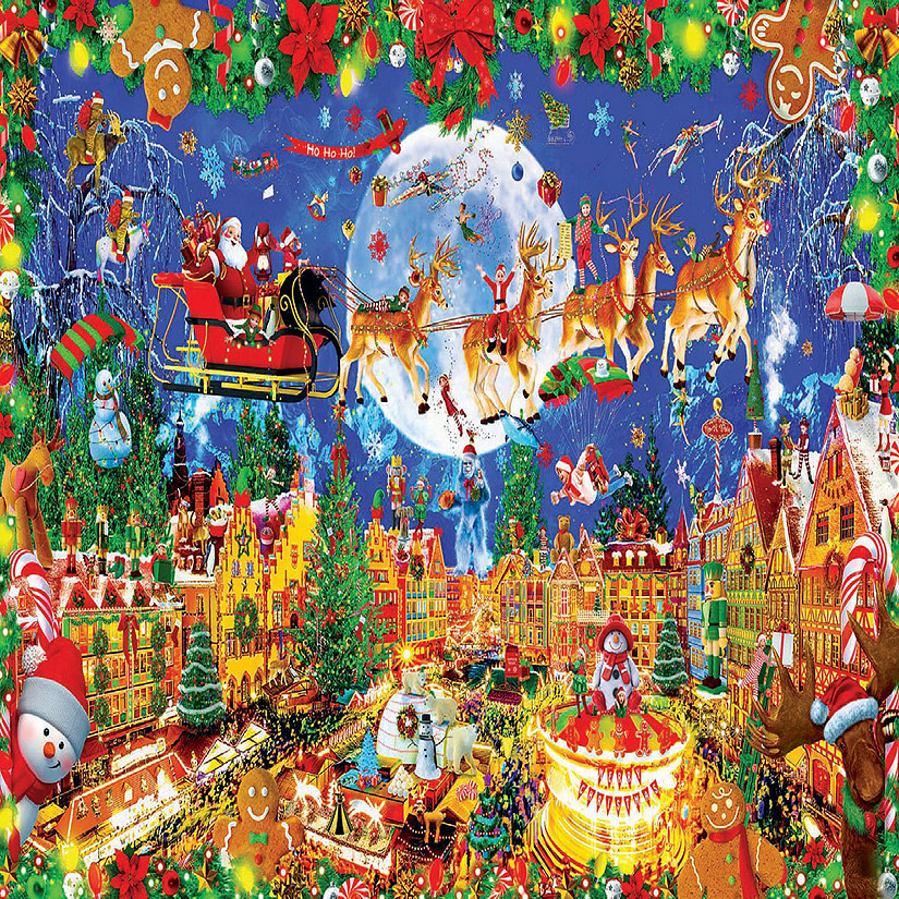 Santa's Coming to Town Christmas Holiday 1000 Piece Jigsaw Puzzle Image