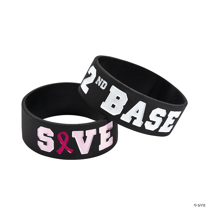 Save 2nd Base Big Band Rubber Bracelets - 12 Pc. Image