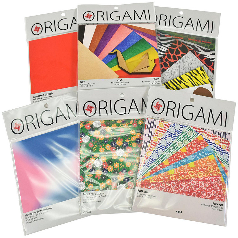 Sax Origami Paper School Pack, Assorted Patterns and Colors, 269 Sheets Image