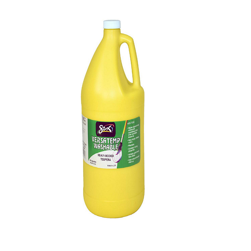 Sax Versatemp Washable Heavy-Bodied Tempera Paint, 1 Gallon, Primary Yellow Image