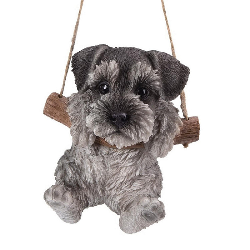 Schnauzer Puppy Hanging From Branch Hanger Home Decoration Image
