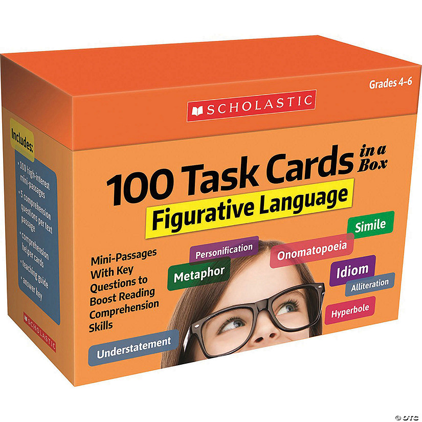 Scholastic Teacher Resources 100 Task Cards in a Box: Figurative Language Image