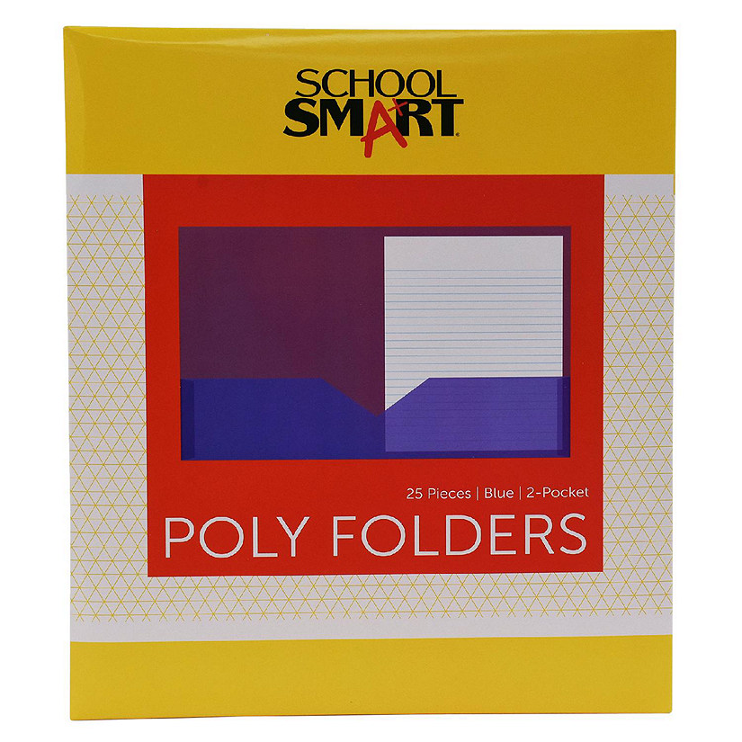 School Smart 2-Pocket Poly Folders, Blue, Pack of 25 Image