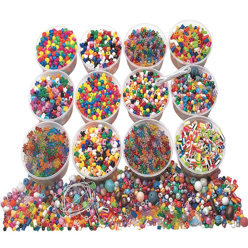 School Smart Classroom Bead Kit, Assorted Colors, Pack of 3300 Image