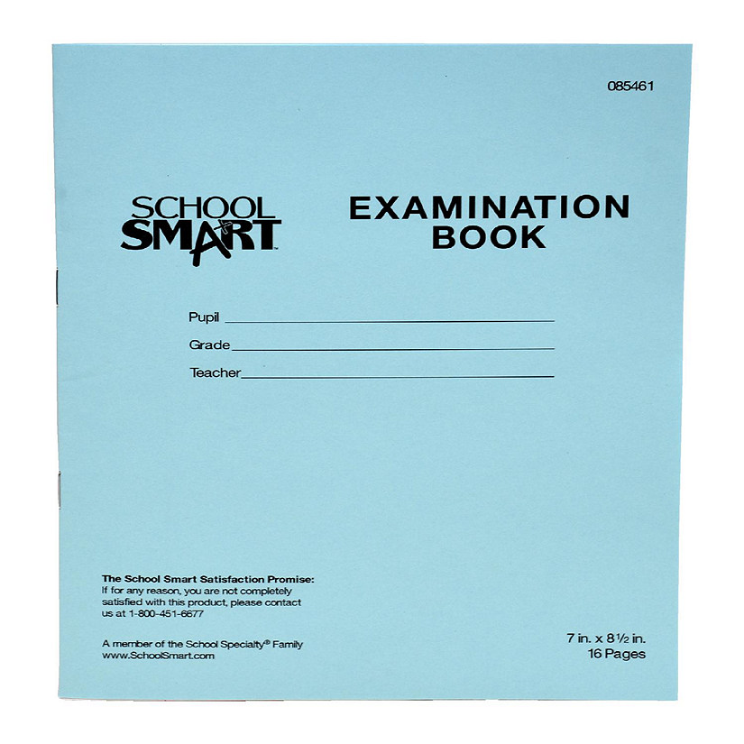 School Smart Examination Blue Books, 7 x 8-1/2 Inches, 16 Pages, Pack of 50 Image
