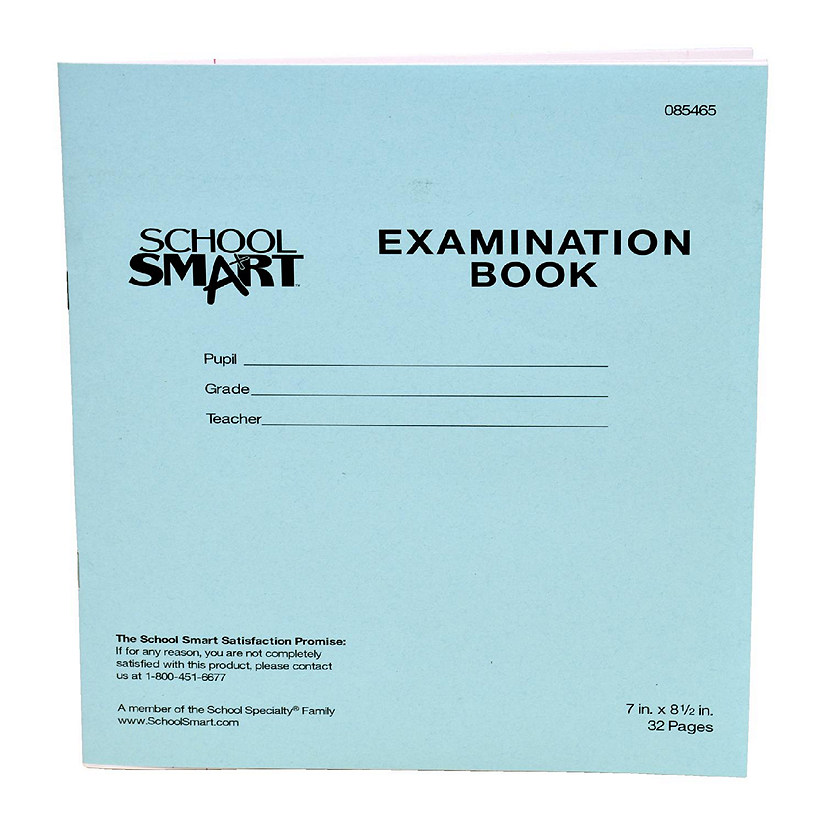 School Smart Examination Blue Books, 7 x 8-1/2 Inches, 32 Pages, Pack of 50 Image