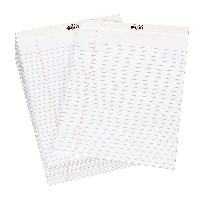 School Smart Legal Pad, 8-1/2 x 11-3/4 Inches, White, 50 Sheets, Pack of 12 Image
