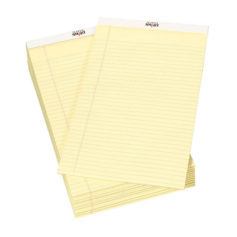 School Smart Legal Pads, 8-1/2 x 14 Inches, 50 Sheets Each, Canary, Pack of 12 Image