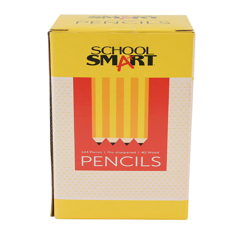 School Smart No 2 Pencils, Pre-Sharpened, Hexagonal with Latex-Free Erasers, Pack of 144 Image