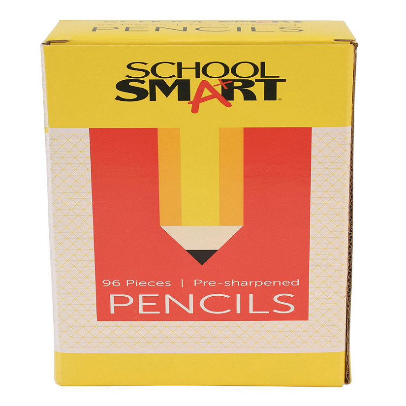 School Smart No 2 Pencils, Pre-Sharpened, Hexagonal with Latex-Free Erasers, Pack of 96 Image